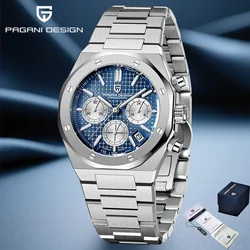 PAGANI Design-Reloj de cuarzo deportivo para Hombre, cronógrafo de acero inoxidable con zafiro, resistente al agua hasta 2024 m, nuevo, 200
