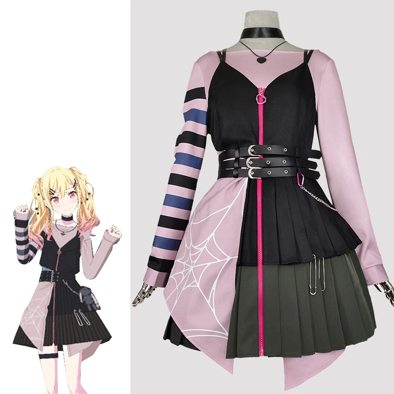 

The Game Project Sekai Cos Tenma Saki Cosplay Costume bean Pink Daily Costume Female stage Dress