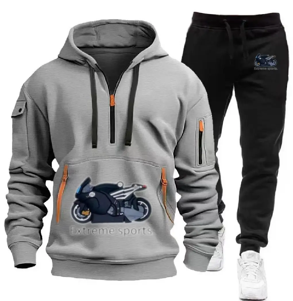 Streamer hoodie plus fleece print casual sports hoodie men's suit motorcycle icon