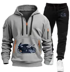 Streamer hoodie plus fleece print casual sports hoodie men's suit motorcycle icon