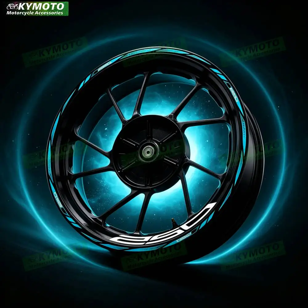 Motorcycle 17 Inch Front And Rear Racing Wheel Stickers Car Reflective Rim Motorbike Hub Tape Decal Sticker For Z250 Z 250