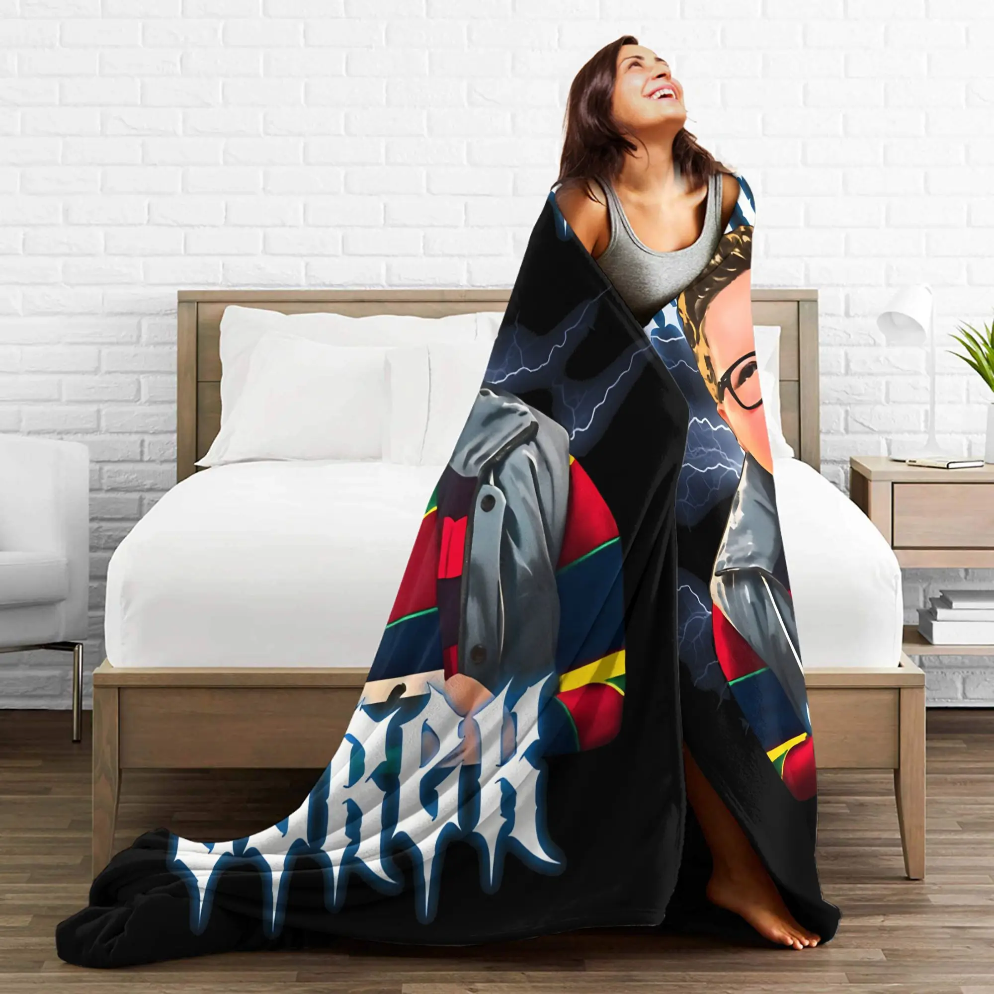 Delightful Derek Metal Style Blanket  Flannel Throw Blanket Summer Air Conditioning Personalised Lightweight Bedsprea,