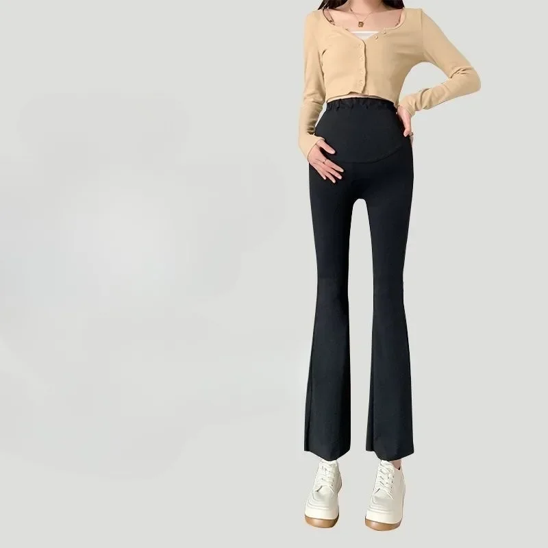 Elastic and Comfortable Maternity Bell-bottom Pants with High Waist and Butt-lifting Design, Show Your Perfect Curve