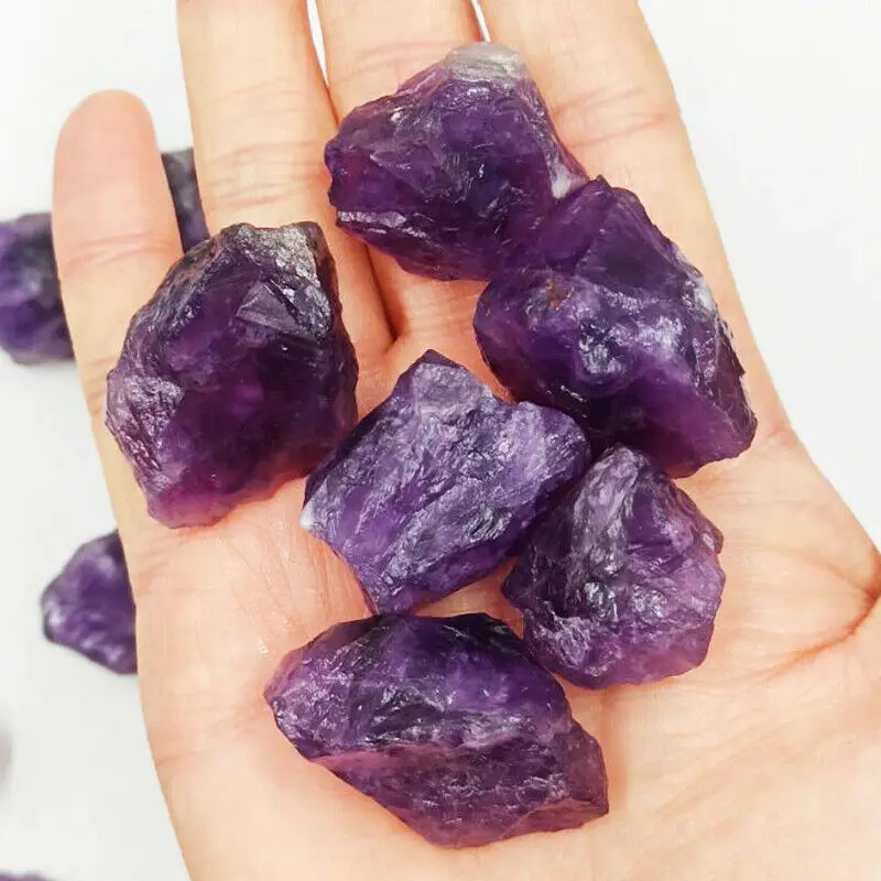 

100g Bulk Natural Amethyst Raw Stones Purple Rough Quartz Crystal Reiki Healing Energy Gemstone Mineral Specimen Home Decoration