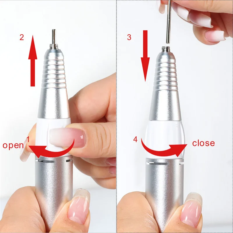 Perceuse à ongles électrique, poignée, stylo, lime, vernis, meuleuse, lime, polissage, meulage, pièce à main, manucure, pédicure, outil