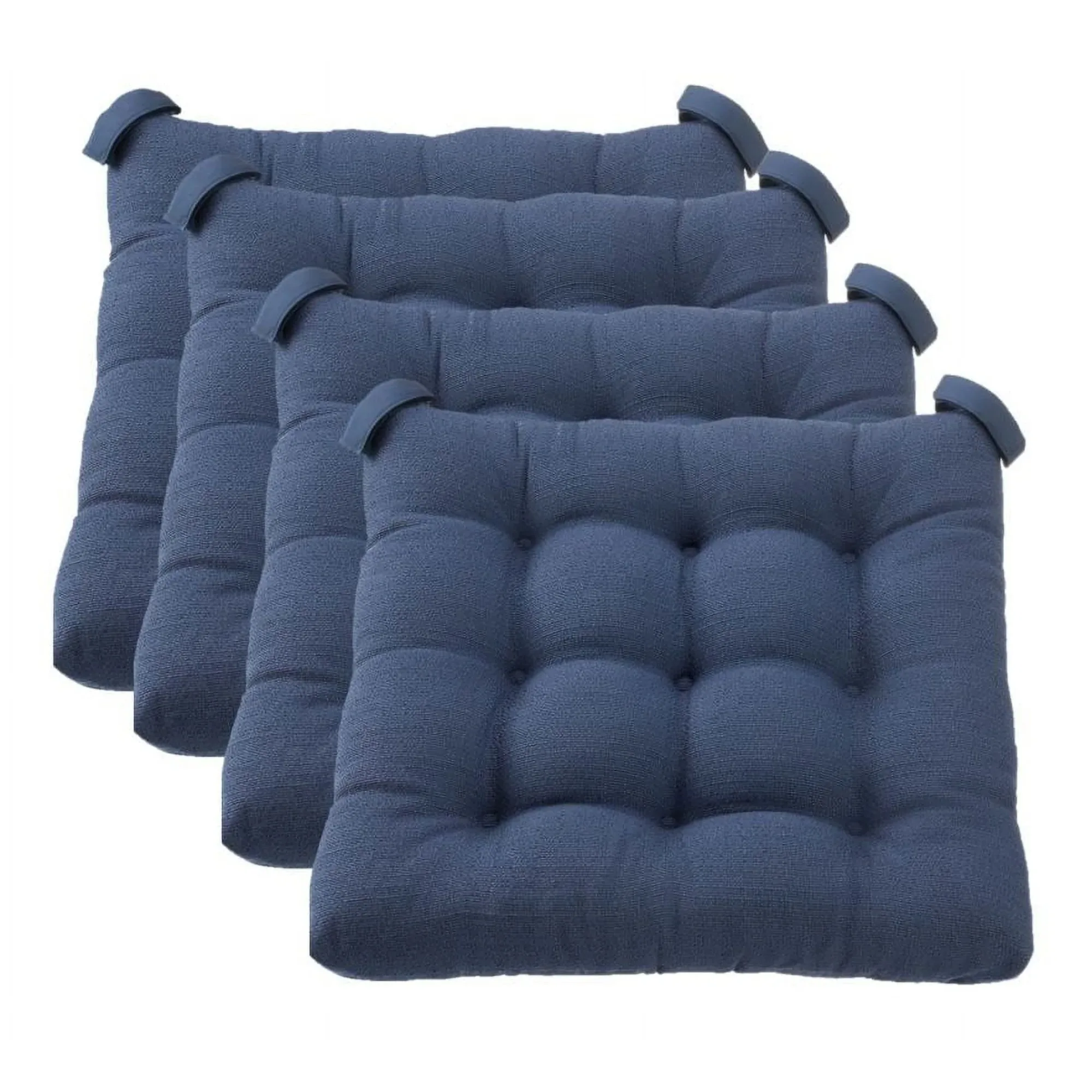 

Textured Chair Seat Pad (Chair Cushion), Navy Color, 4-Piece Set, 15.5" x 16"