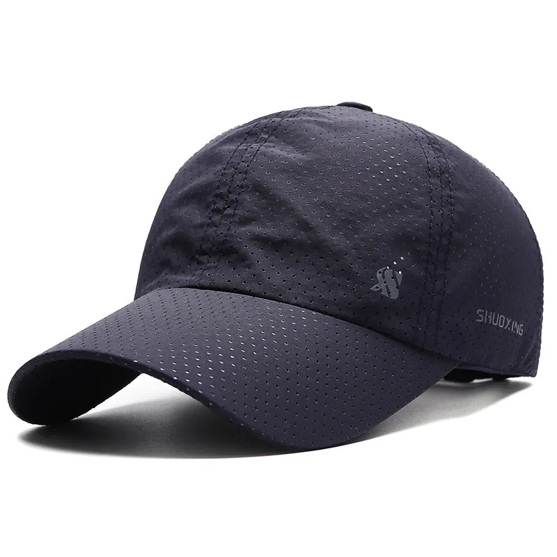 Gorra de béisbol de malla lisa para hombre y mujer, gorro impermeable transpirable de secado rápido a la moda para deportes al aire libre, visera de