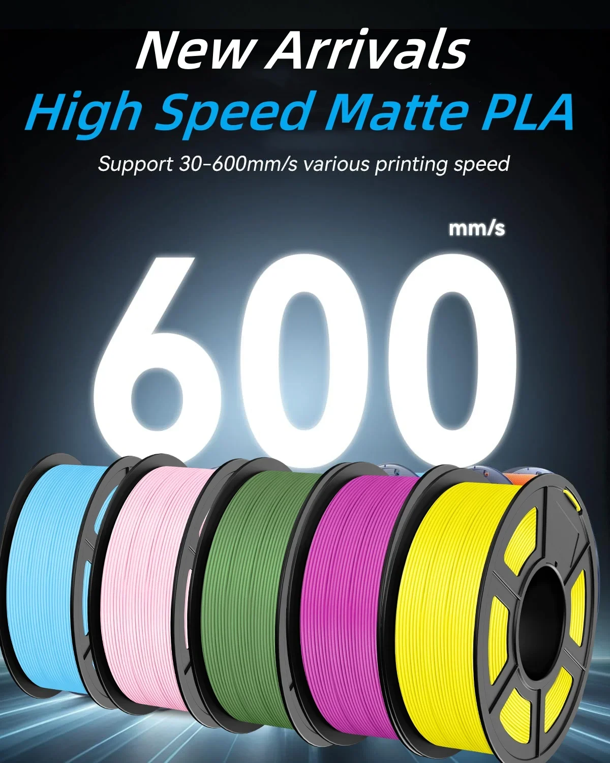 JAYO 3D-Hochgeschwindigkeits-Matt-PLA-Druckerfilament, 1,75 mm, 300–600 mm/s Druckbereich, hoher Durchfluss, schnelles PLA-3D-Druckerfilament, 8 Rollen – Detail 3