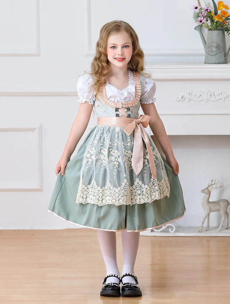 Deutsches Oktoberfest München Farm Girl Süßes Niedliches Kleid Karneval Kinderkleidung Dienstmädchen Kinderkleidung Auftrittskostüm – Detail 2