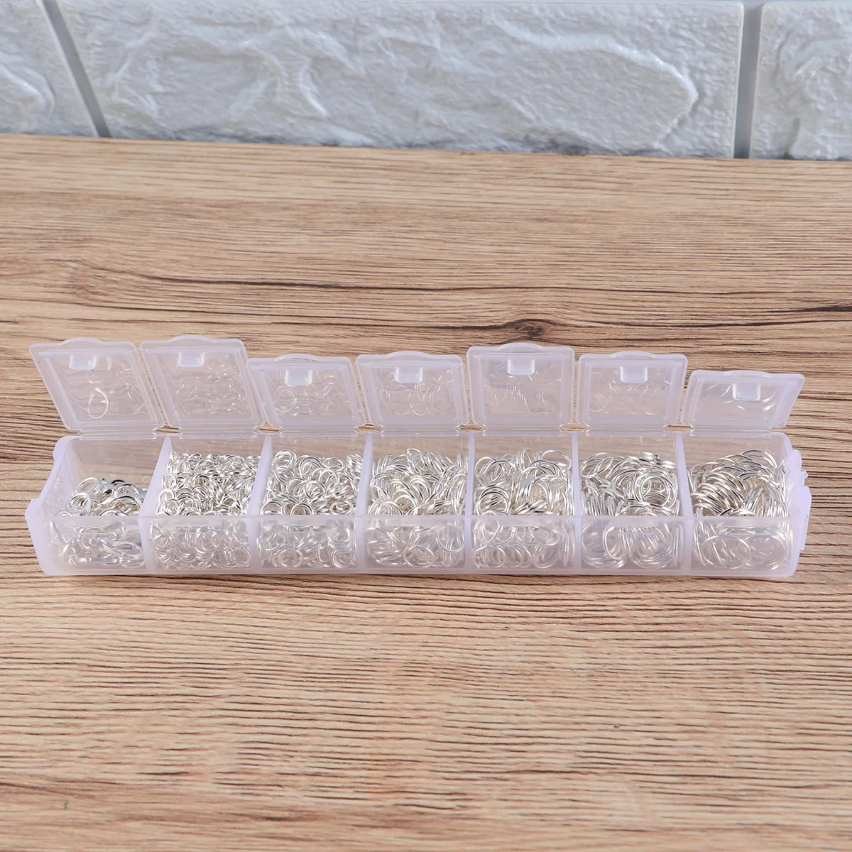 

7-Grid Jewelry Findings Starter Kit Open Rings Closed Rings Lobster Buckles Storage Organizer Pliers Jewelry Making Tools Set