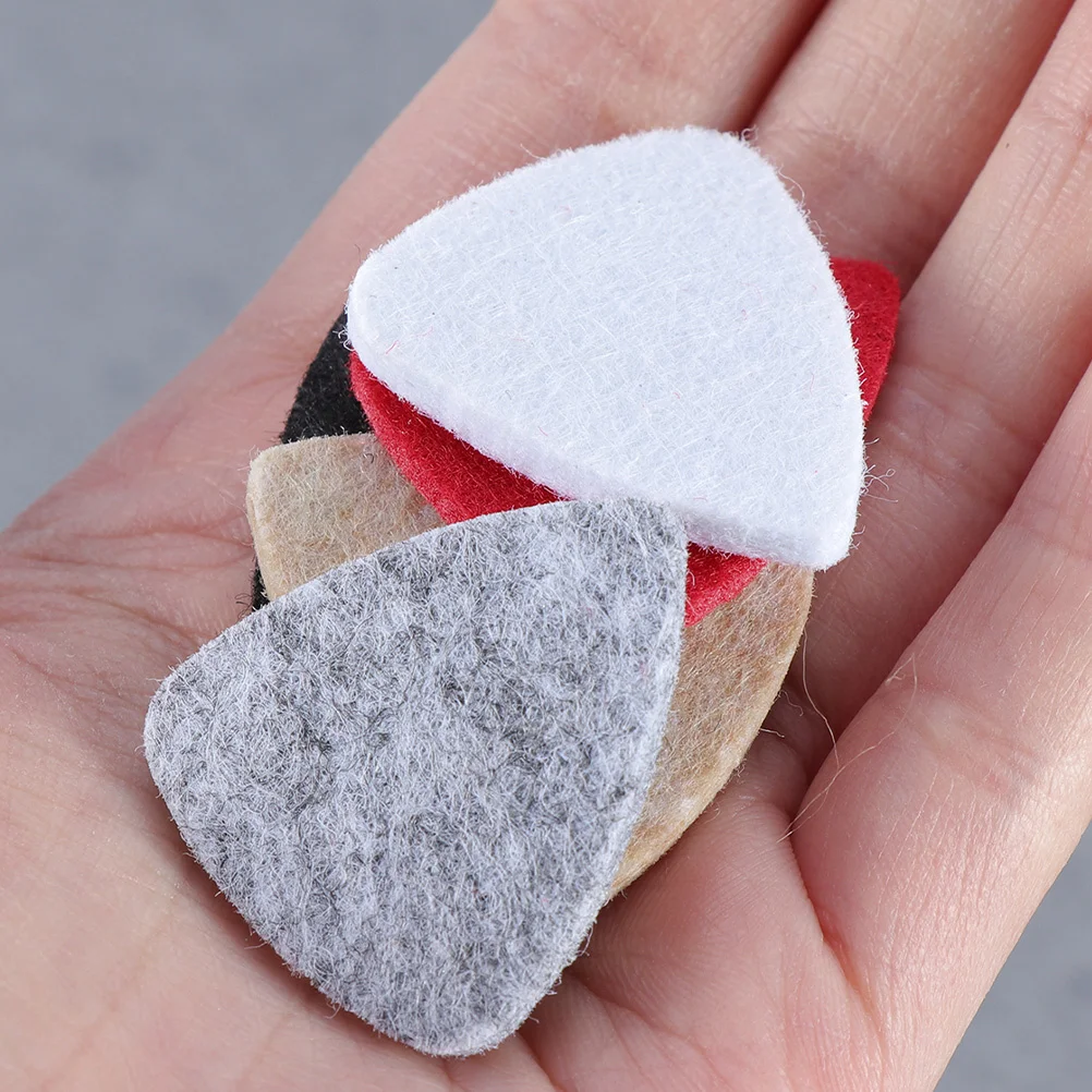 

20pcs Guitar Picks Felt Heart Shape For Ukulele Bass Classical Guitar Mixed Colors Music Instrument Pick Accessory