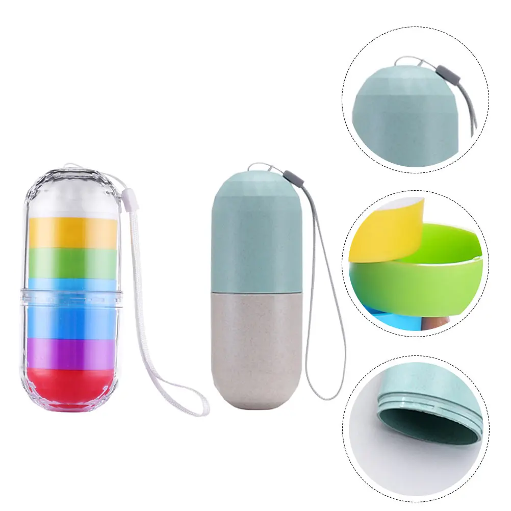 

2Pcs Pill Storage Case 7 Day ganizer 7 Day Pill ganizer for Vitamins Portable Medicine Container Weekly Travel
