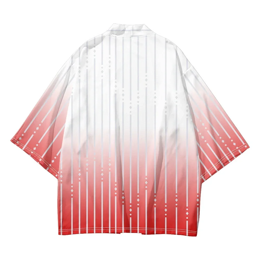 

Women's striped printed wool sweaters, Haori casual shirts, kimonos, streetwear, men's capes, plsize tops, summer beach fashion