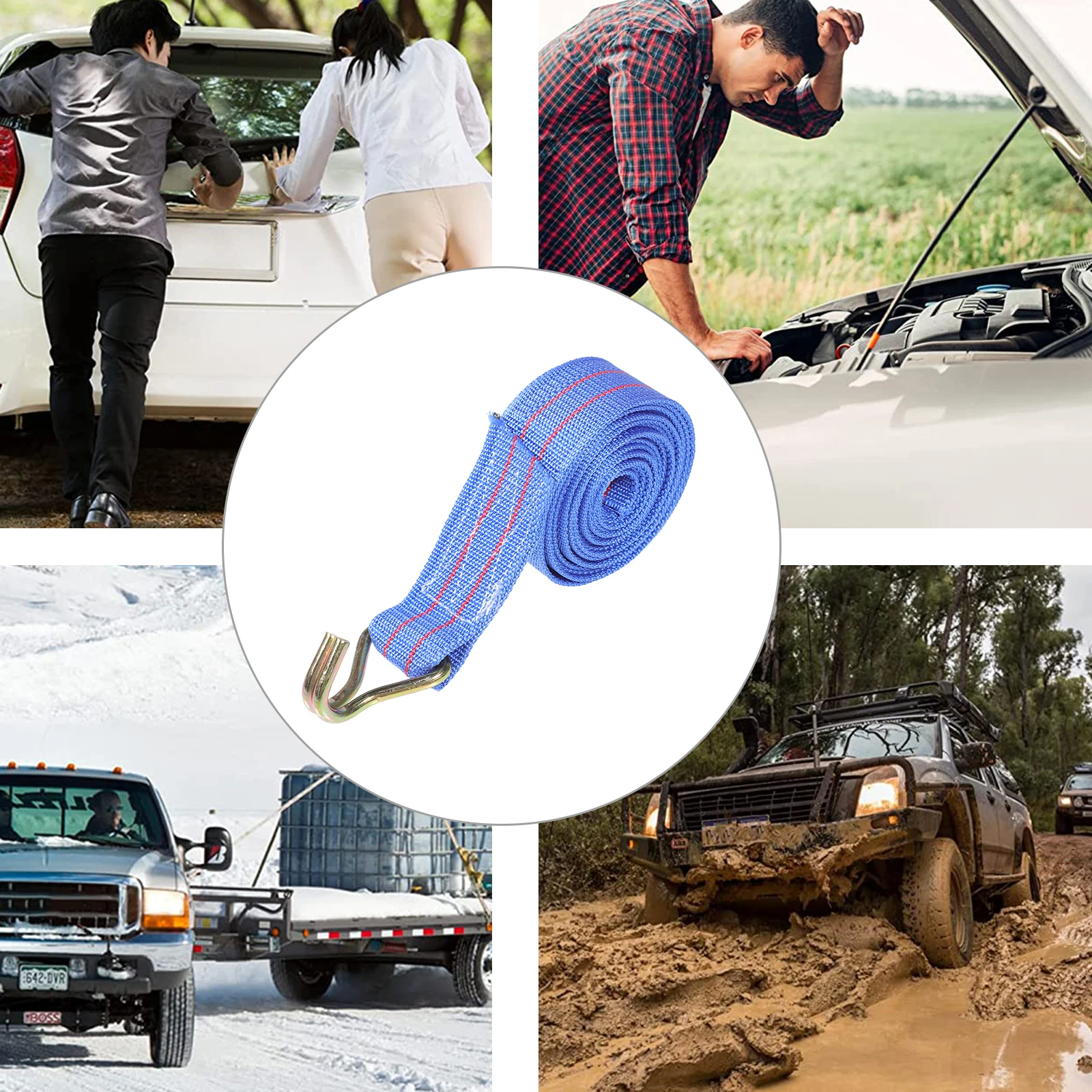 

Truck Rope Bandage 3M Elastic Bungee Cord Polyester Cargo Heavy Duty Tie Down Straps Adjustable Luggage Straps
