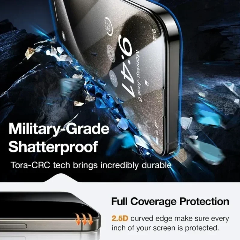 Закаленное стекло с полным покрытием для iPhone 15 14 13 12 11 PRO MAX, защитные пленки для экрана с защитой от шпионов для iPhone XS Max XR 7 8 SE, 4 шт.