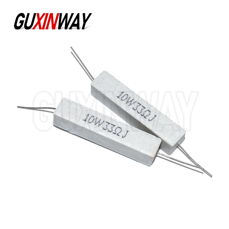 10pcs 10W 27 30 33 36 39 43 47 51 56 옴 27R 30R 33R 36R 39R 43R 47R 51R 56R 세라믹 시멘트 전력 저항 저항 10W 5%