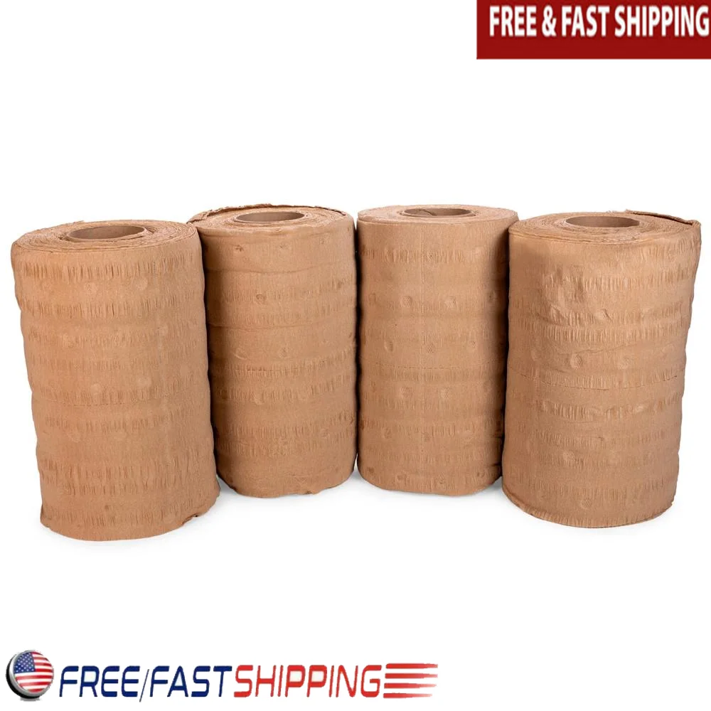 Rouleau d'ouate de cellulose, baume respectueux de l'environnement, rembourrage, isolation absorbant l'humidité, expédition, fabriqué aux États-Unis, 12 po x 25 po, 4 paquets