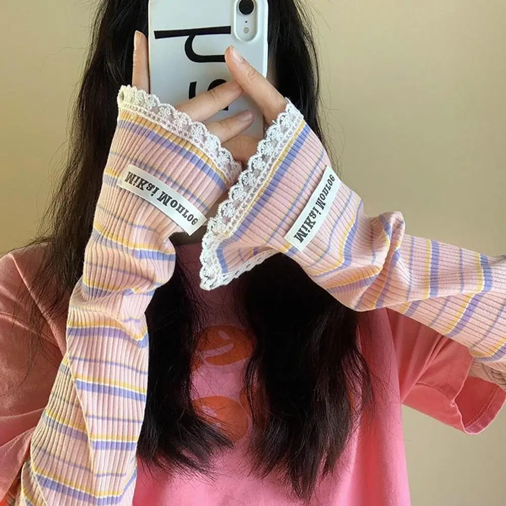 

Thin Loose Sunshade Ice Sleeves UV Protection Arm Gloves Outdoor Korean Fashion Breathable INS Style Sun Protection Mittens