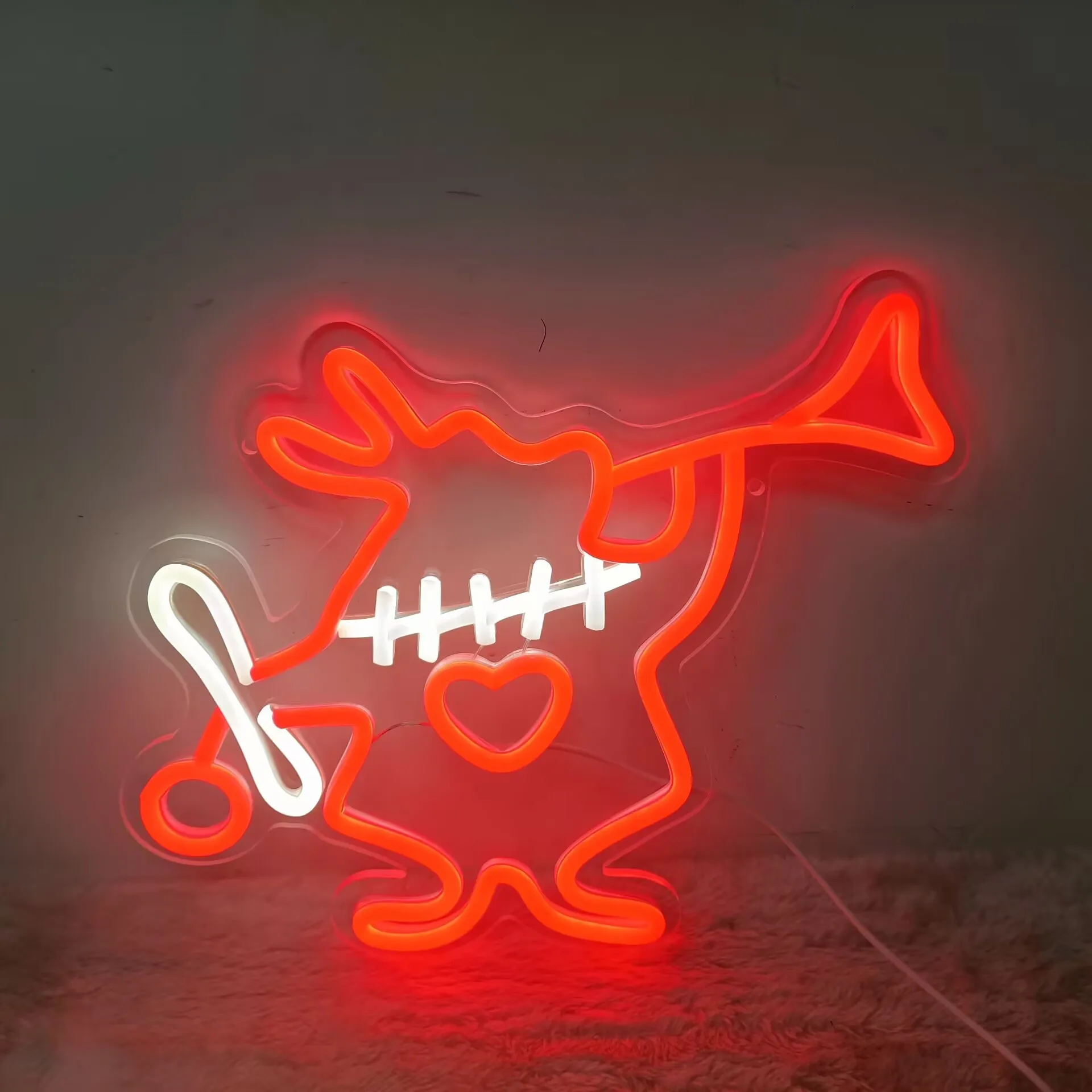 عيد الميلاد LED النيون تسجيل USB عكس الضوء الكلب ضوء النيون تسجيل ل غرفة نوم بار حفلة عيد ميلاد هدية جدار ديكور هدايا عيد الميلاد #5