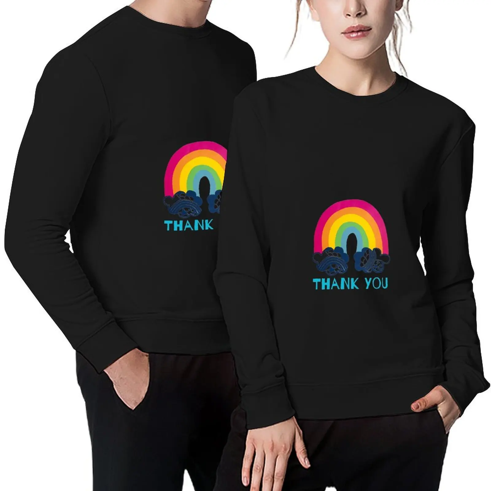

Thank You Rainbow Pullover graphic t shirts men tracksuit men's clothing winter clothes new hoodies and sweatshirts