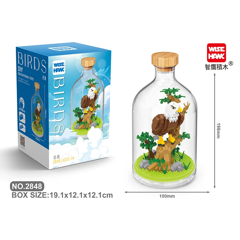 Moc Bouwstenen Diermodel Vogel Amerikaanse Zeearend Papegaai Diy Assemblage Bakstenen Creatieve Spelletjes Collectie Speelgoed Kerstcadeaus