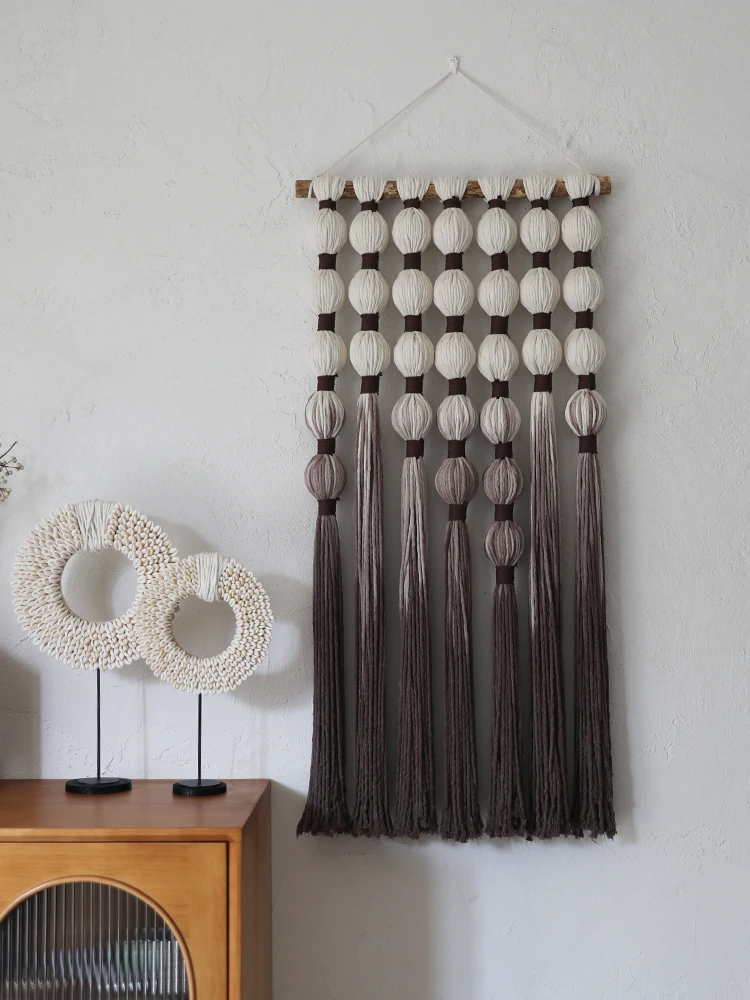 

Скандинавский декоративный настенный гобелен ручной работы с градиентным окрашиванием, современный, простой, хлопковый, прямоугольный, для домашнего декора