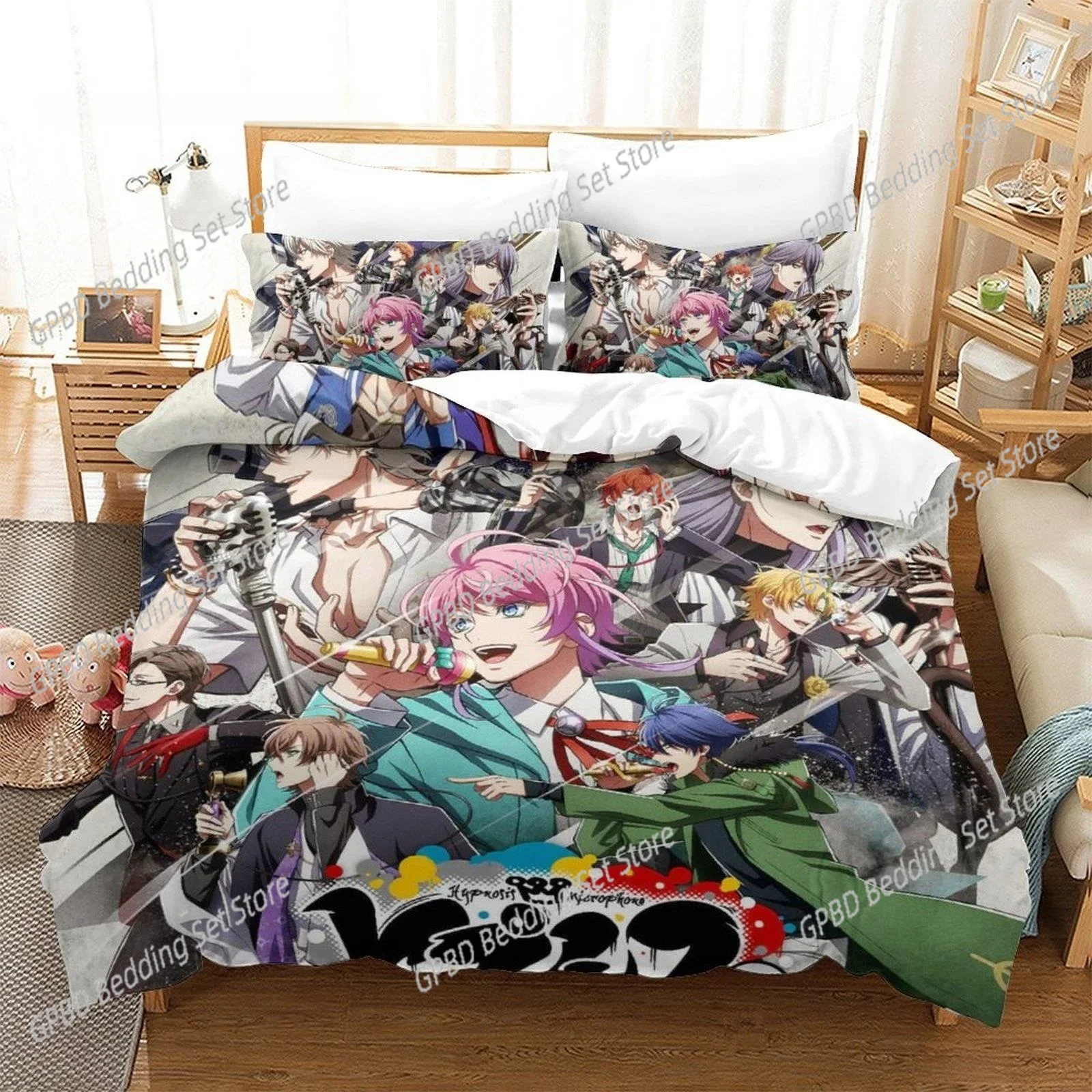 

Hypnosis Mic Division Rap Battle Rhyme Anima 3D Bedding Set Duvet Cover Pillowcases Single Twin Full Queen King Size Home Decor