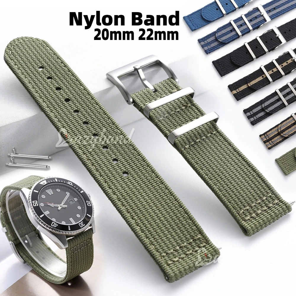 Omega Watches Smartwatch - สายนาฬิกาผ้าแคนวาสแบบปลดเร็ว ขนาด 20 มม. 22 มม.