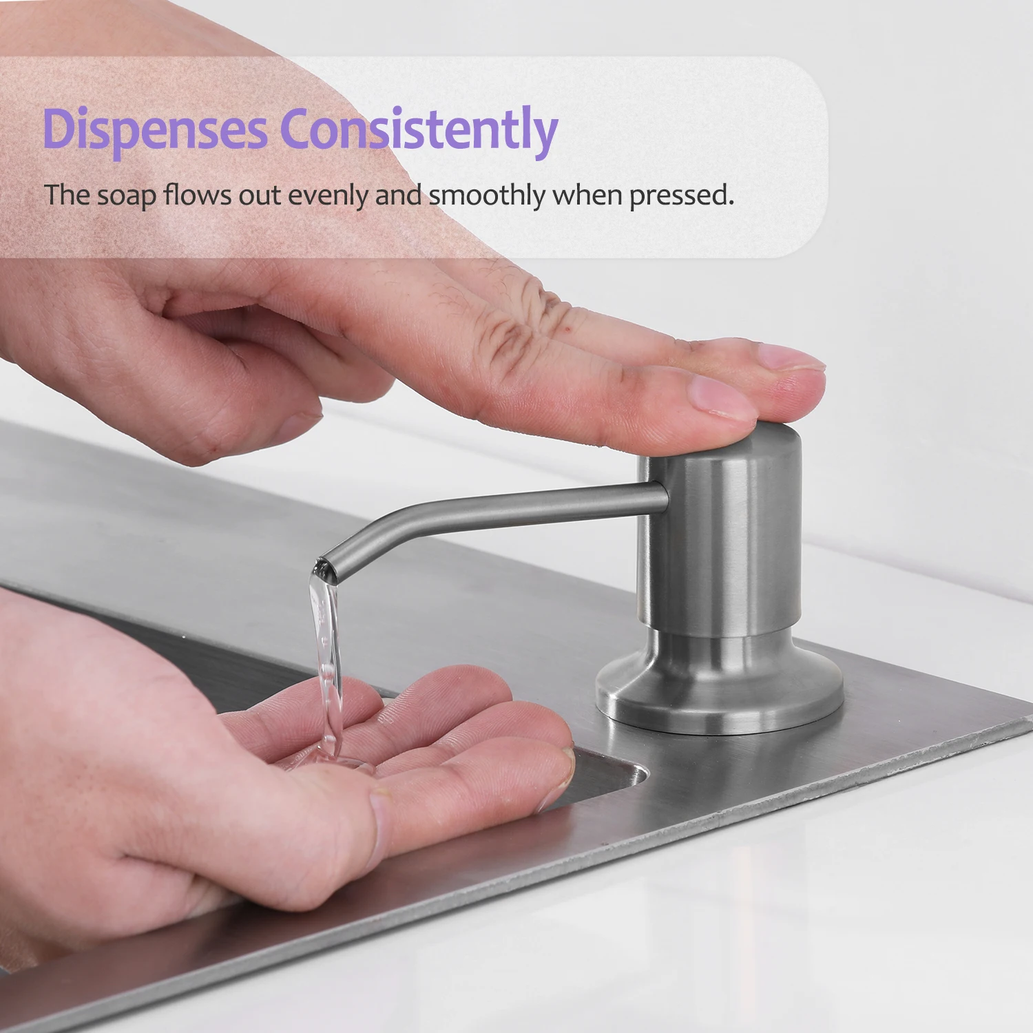 500ml 304 Stainless Steel Kitchen Sink Liquid Soap Dispenser Brushed Nickel Black Detergent Hand Pumps Dispenser Deck Mount