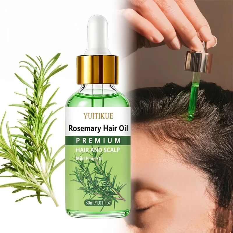 Mild Rosemary Hair & Scalp Oil 30ml Dropper Design Nourish Follicles Reduce Dry Frizz Silky Shiny Hair Treatment Essence