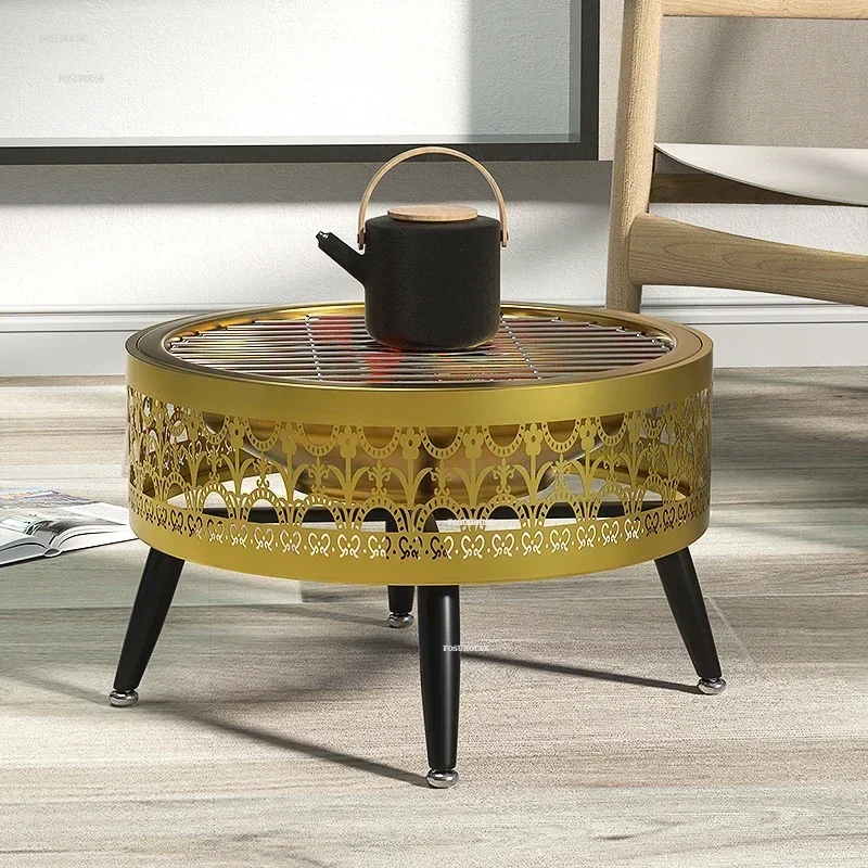 European-style Fire Pits Household Grill Stand Heating Smokeless Charcoal Oven Indoor Fire Stove Modern Stainless Steel Brazier