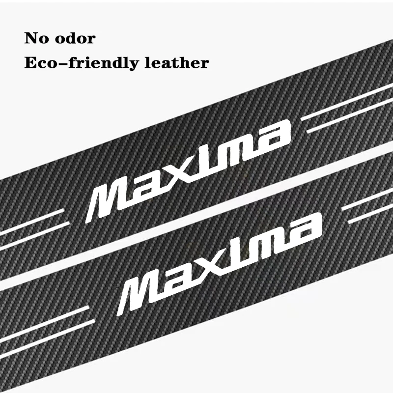 4pcs Carbon Fiber Car Door Sill Sticker For NISSAN altima Juke Maxima NOTE QASHQAI Teana TIIDA X-trail Carbon Guard Strips