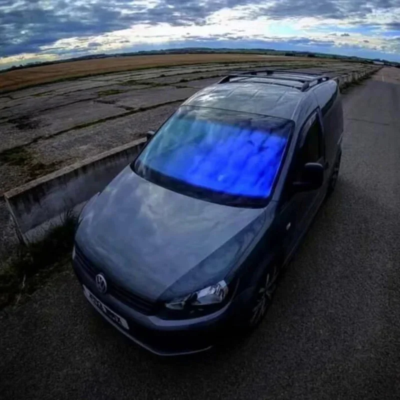 1Mx3M VLT 75% Blue Chameleon Windshield Foil Car Window Tint Solar Protection Film Clear Blue Color Change Roll UV Block IRR 95%