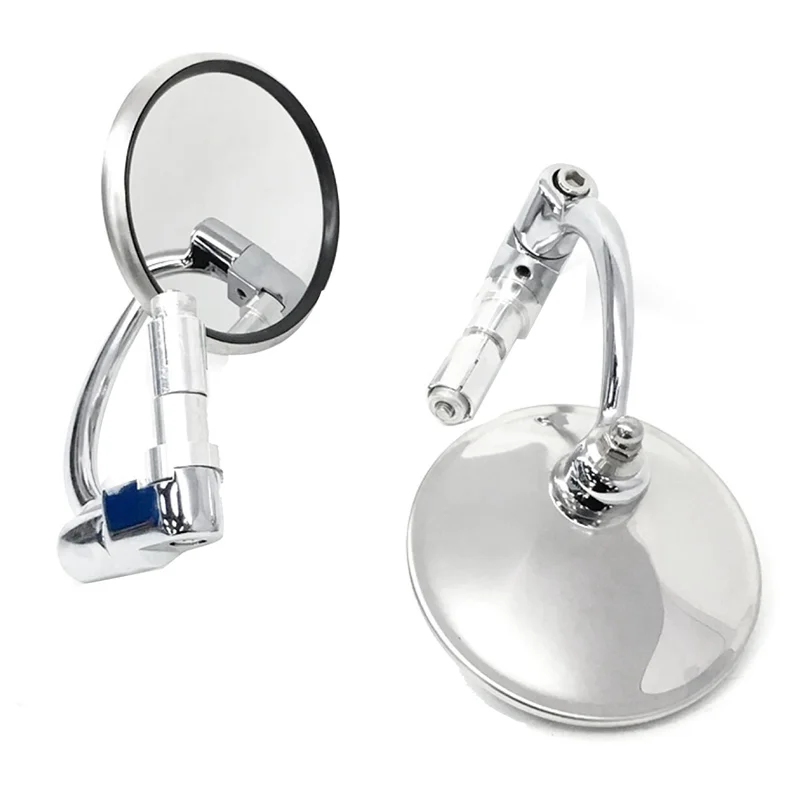 

Зеркало заднего вида для мотоцикла, круглое зеркало с изогнутой планкой, универсальное зеркало на руль, светоотражающее зеркало, принадлежности для мотоциклов