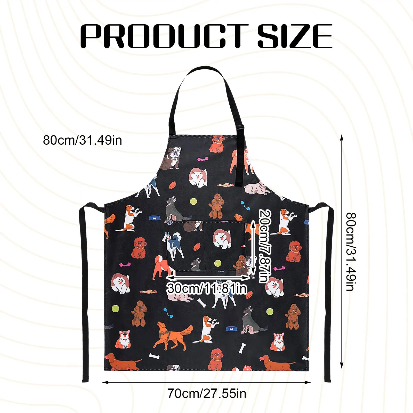 Dog Grooming Waterproof Apron with 2 Pockets, Puppy Dog Pets Apron, Grooming Apron