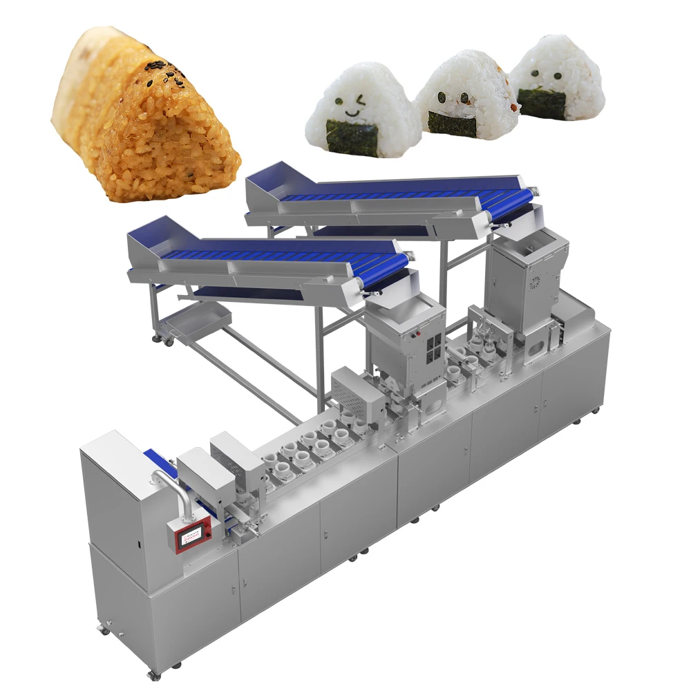 FOODLINE Customized Yield Onigiri Production Line Automatic Triangle Rice Ball Maker Machine with Packaging 304 Stainless Steel