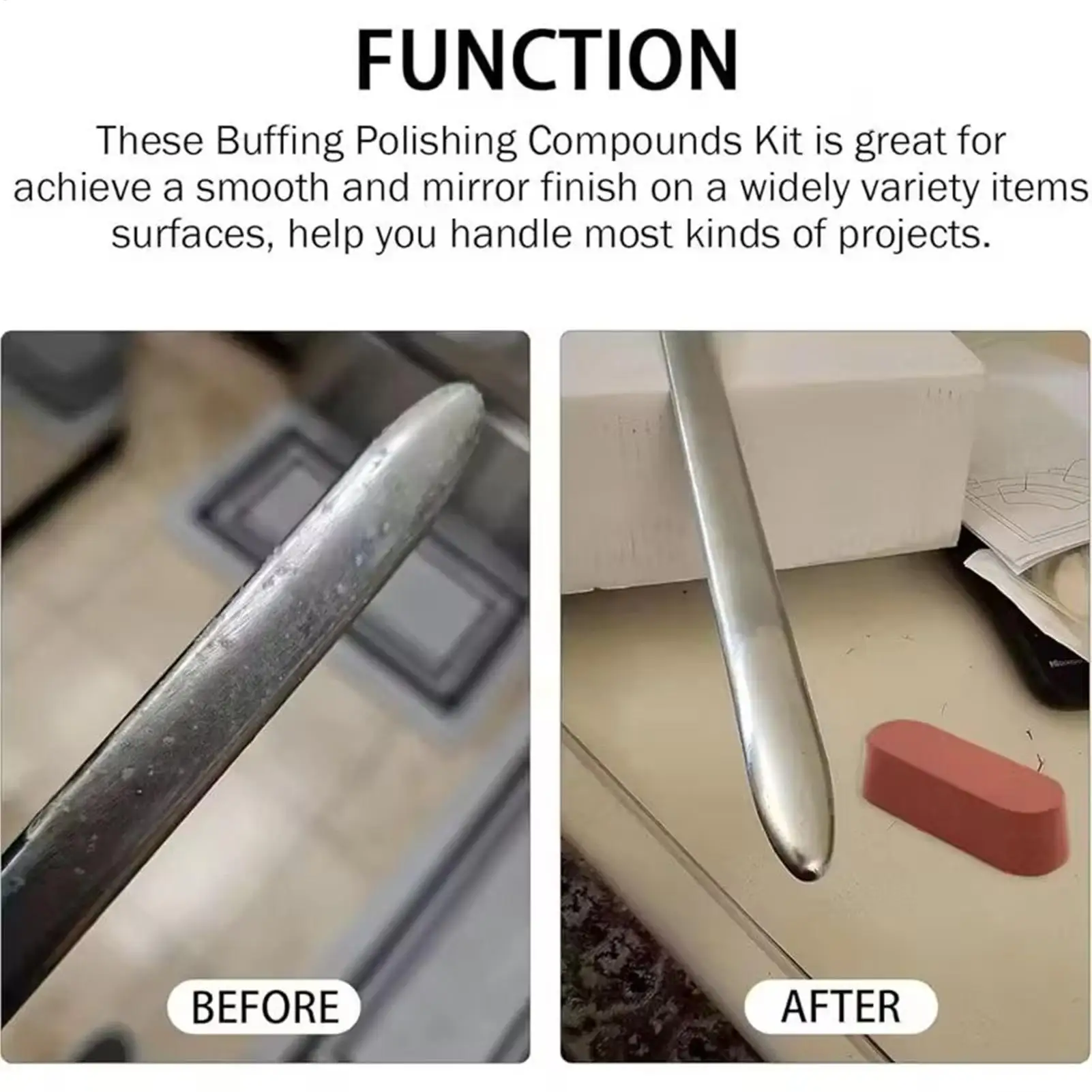 3Pcs Metal Polishing Compound kit for Buffing Stainless Steel Wheel Jewelry Aluminum Buffing Scratch Repair Compound Bars Set ﻿