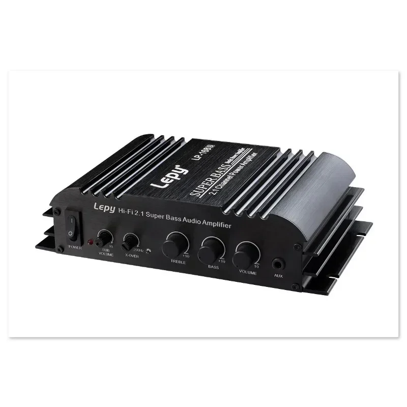 Subwoofer de potencia de 12V, amplificador de coche de 2,1 canales para salida de graves de Audio Lepy LP-168S, sonido estéreo HiFi con función auxiliar, altavoz