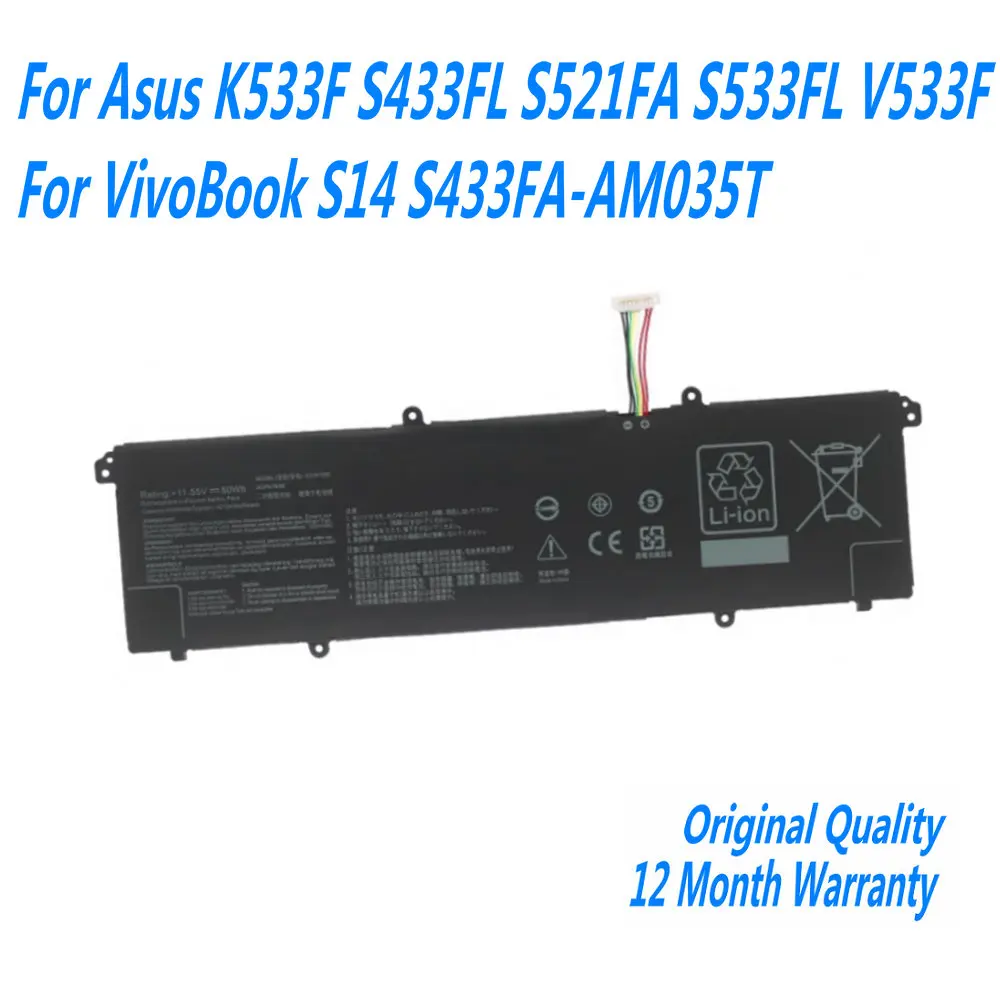 NEW 11.55V 50WH C31N1905 Laptop Battery For Asus K533F S433FL S521FA S533FL V533F For VivoBook S14 S433FA-AM035T