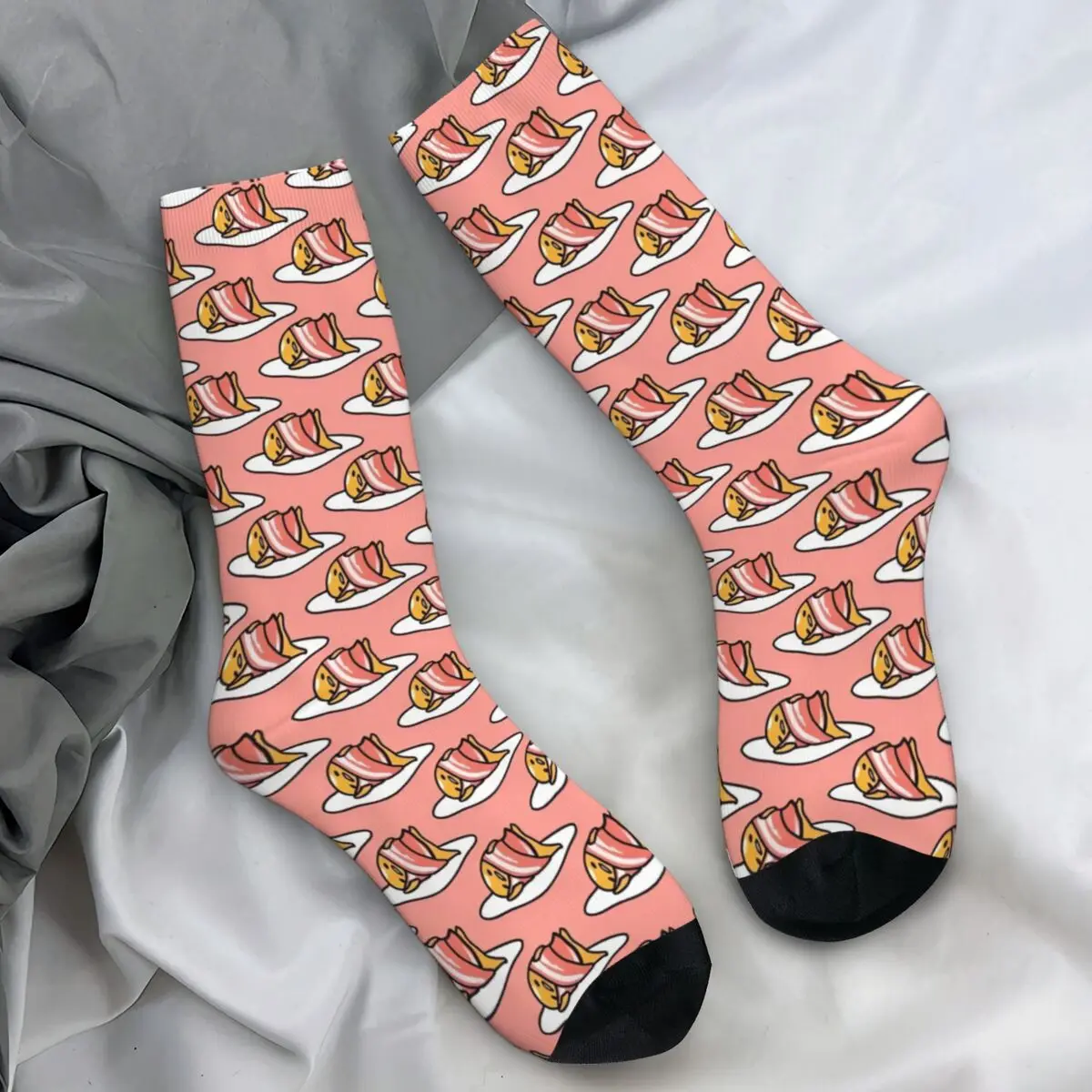 

Men Socks Sanrio Gudetama Egg Printed Stockings Autumn Novelty Medium Soft Socks Printed Climbing Non Skid Socks
