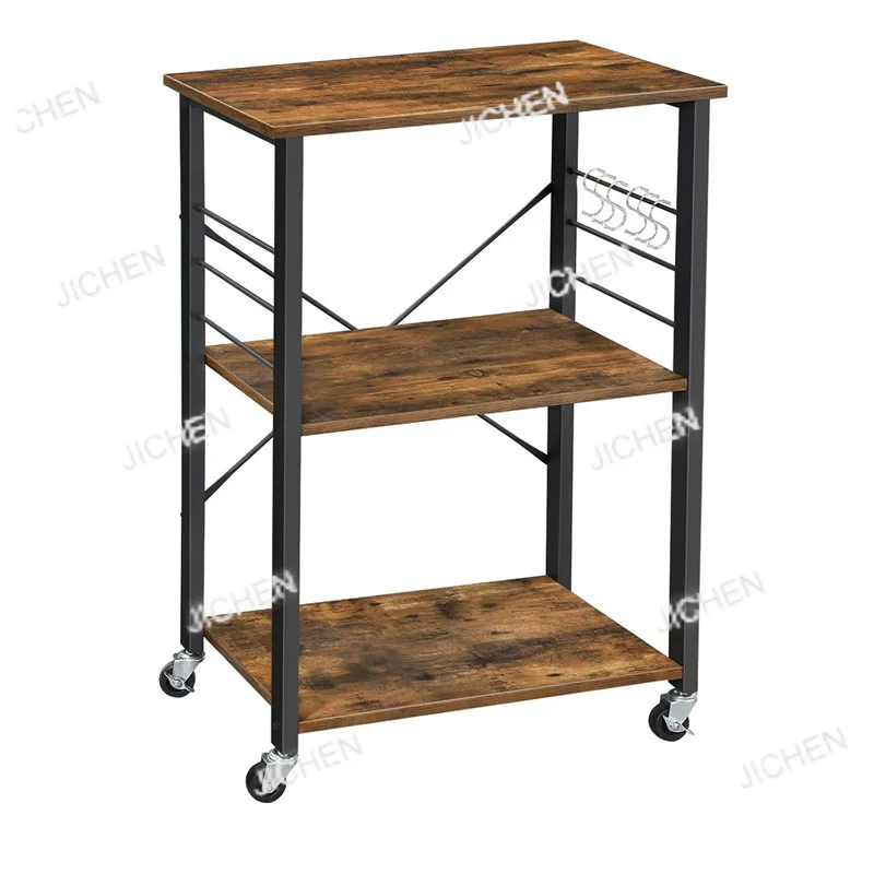 رف المطبخ، رف تخزين المطبخ، فرن الميكروويف من الأرض إلى السقف، زاوية متعددة الطبقات