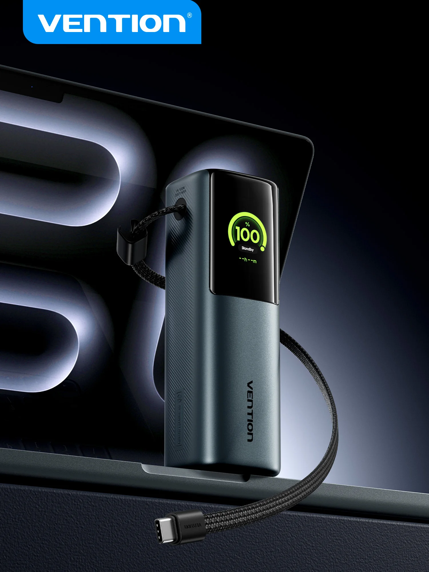 Vention 200W Powerbank 27000mAh PD 3.1 140W Max Draagbare Powerbank voor Laptop PD Snelladen voor iPhone 17 16 Samsung S25 S24 - afbeelding 2