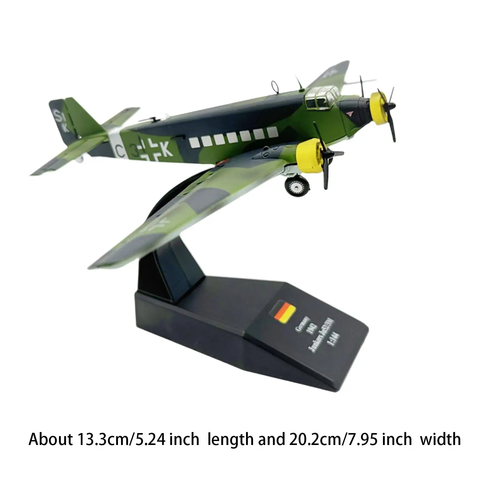 Alloy 1/144 JU52 Airplane Diecast Model Ornament for Living Room Office Cafe