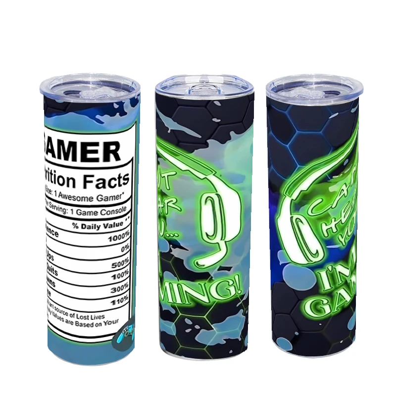 Vaso de acero inoxidable aislado de 20 oz con pajita: no puedes escuchar, a prueba de fugas, reutilizable, multiusos, mantiene las bebidas calientes/frías