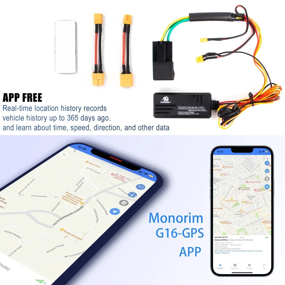 Monorim Smart GPS Location Tracker Works GPS G16A-pro for Ninebot Max G30 Xiaomi M365 Mi3 Universal E-Scooter Anti-Theft Alert