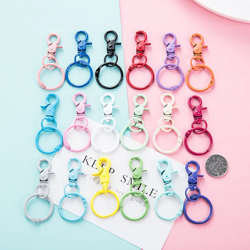 

10Pcs/Lot Colorful Alloy Snap Lobster Clasp Hooks Keychain Findings For DIY Key Chain Necklace Bracelet Supplies Wholesale