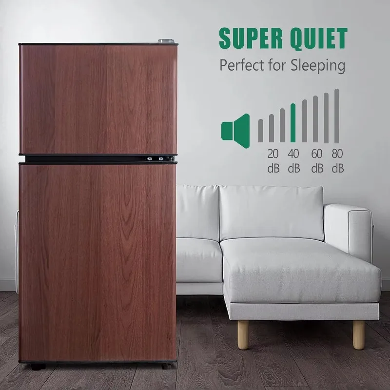 Compact Double Door Refrigerator, Mini Two Door Design, Energy Saving Portable Cooling Appliance for Home and Daily Use