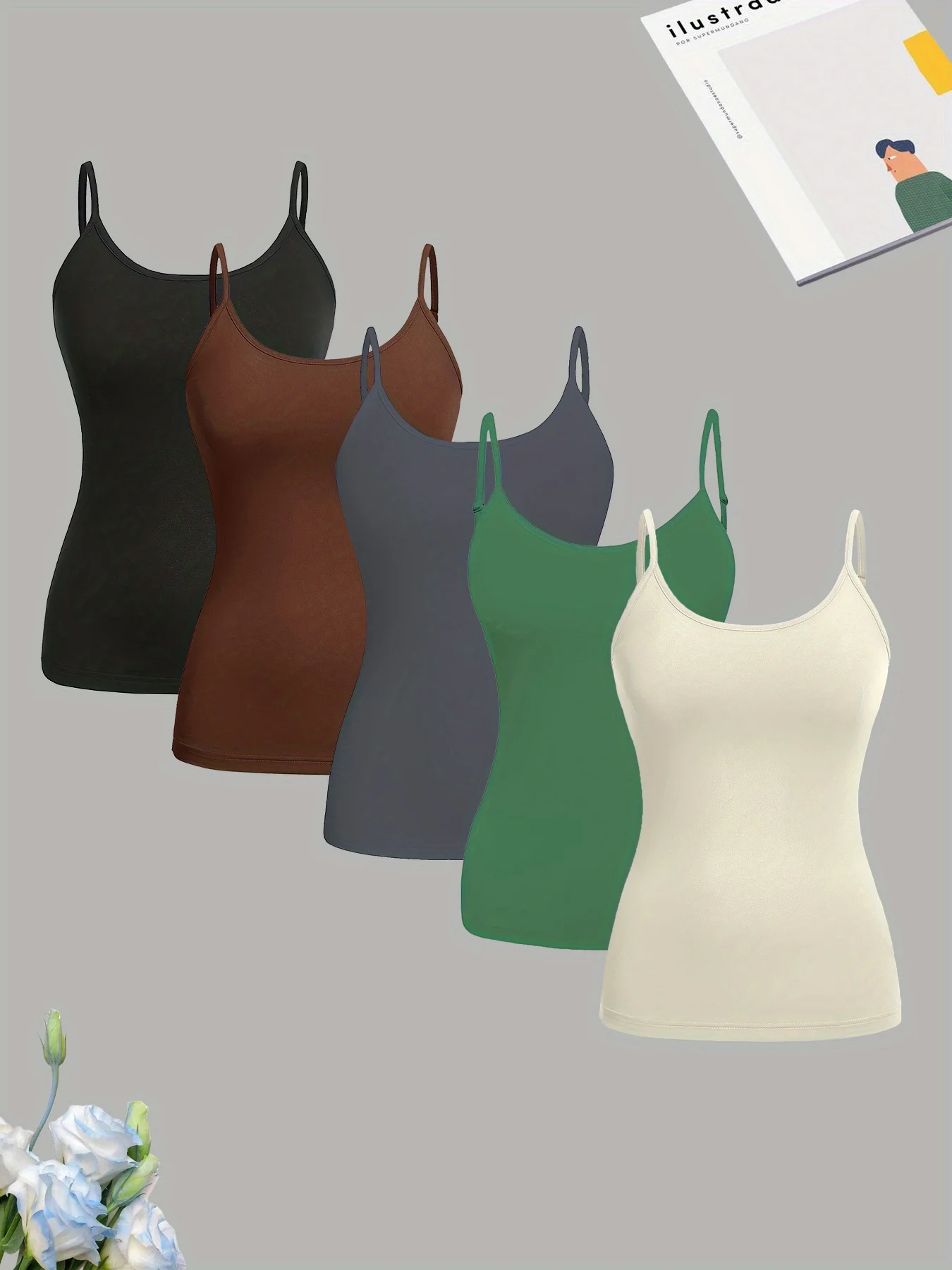 

5 pieces set new fashion casual plus size women's vest;