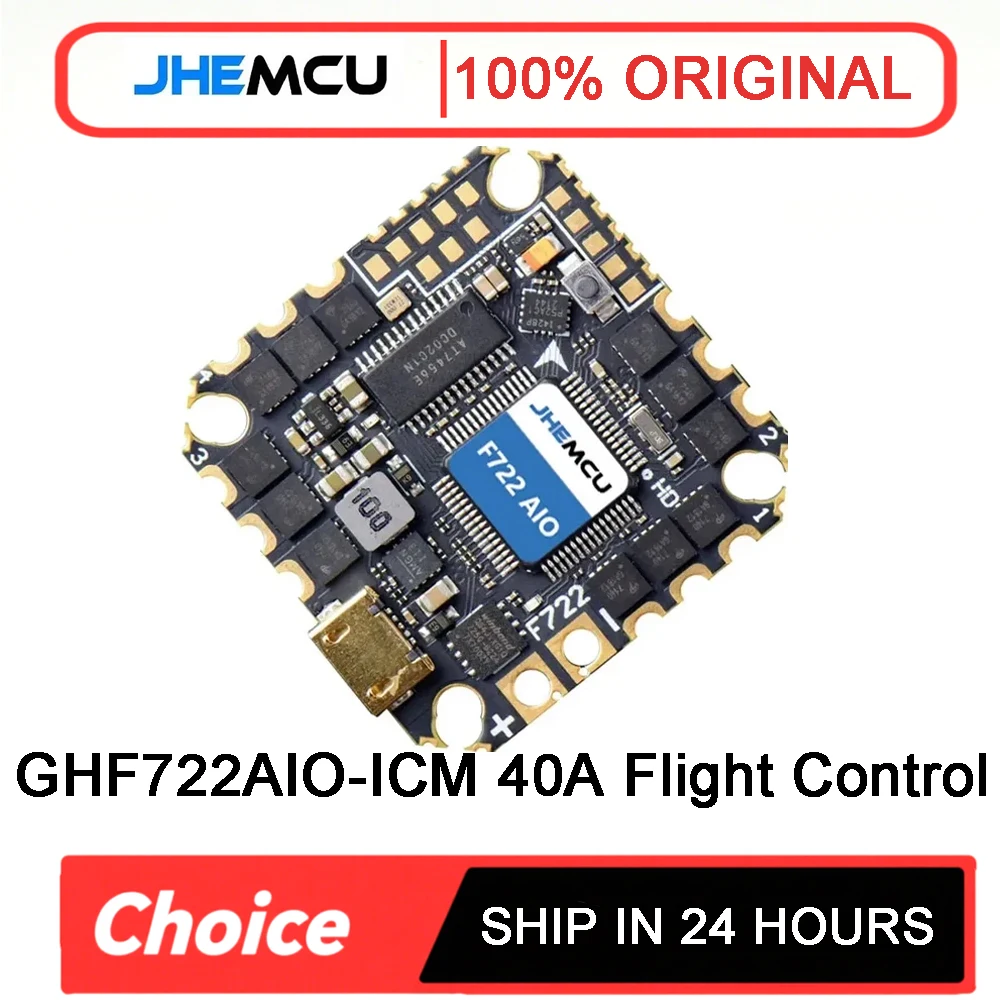 JHEMCU GF30 F722 Flight Controller Barometer OSD Dual BEC 5V 10V 3-8S for FPV Freestyle HD Digital Drone