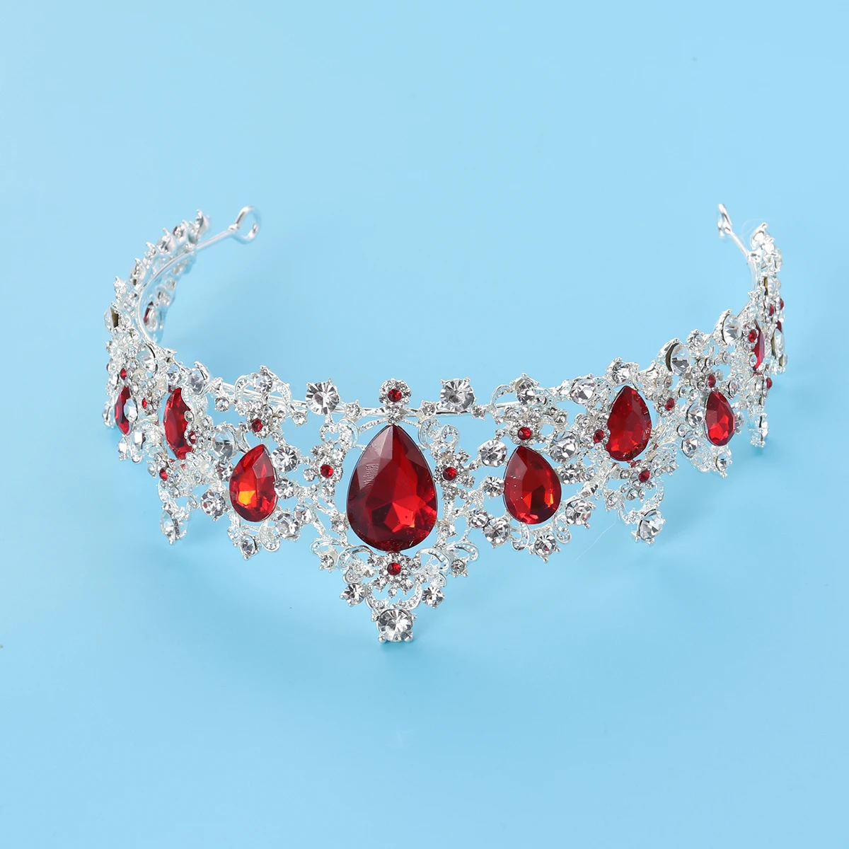 تاج تاج الزفاف من الكريستال الملكي، قاعدة فضية، غطاء رأس زفاف رائع باللون الأخضر، مجوهرات خفيفة الوزن لحفلات الخطوبة